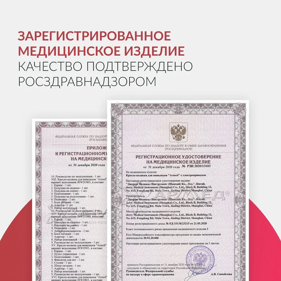 Кресло-коляска для инвалидов Армед JRWD1002 — фото 19